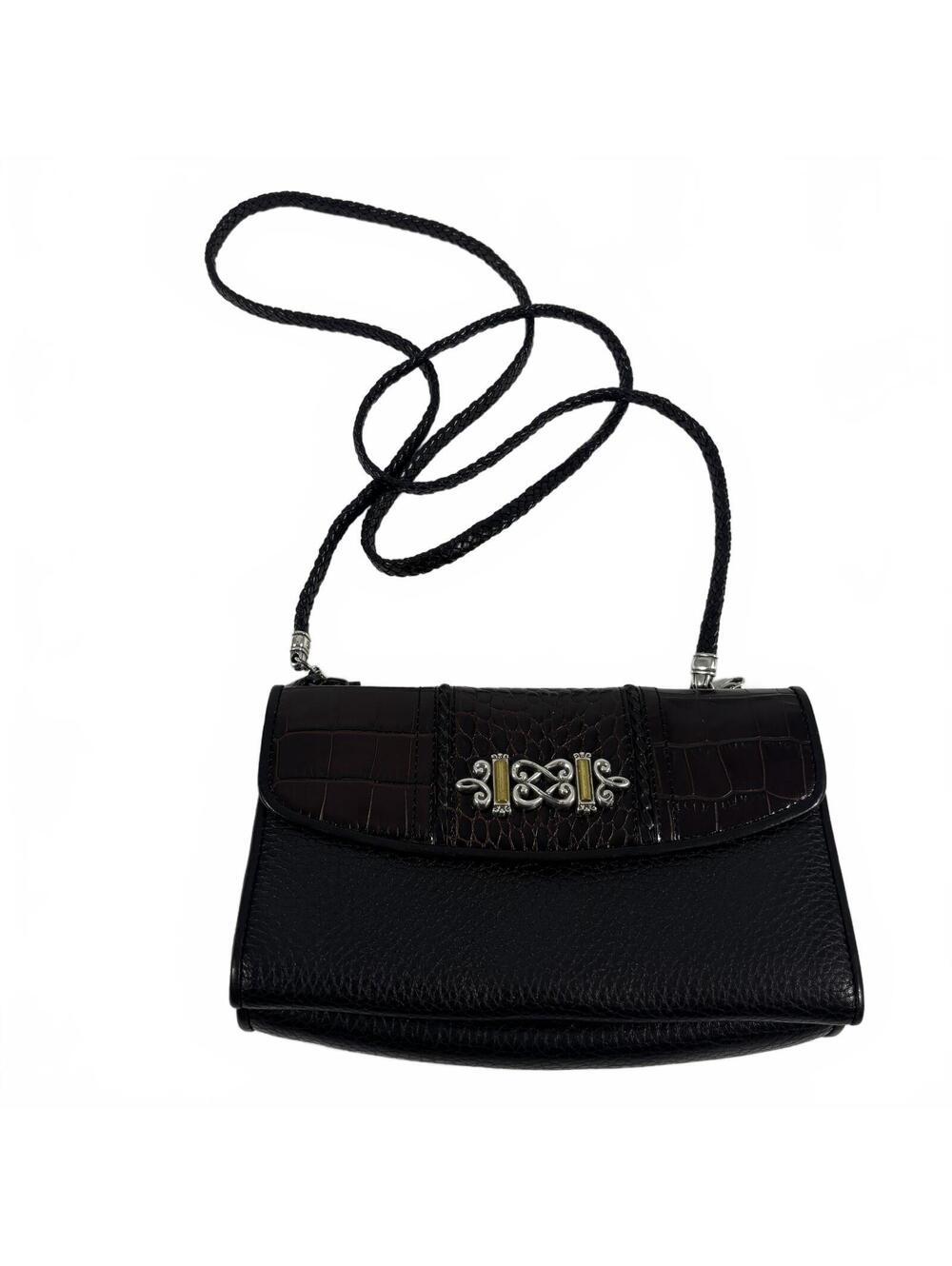 Brighton 2-Tone Leather Crossbody Wallet Bag